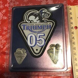 Triumph rat badge, lapel, pin and sticker, rare and hard to find 05 edition new